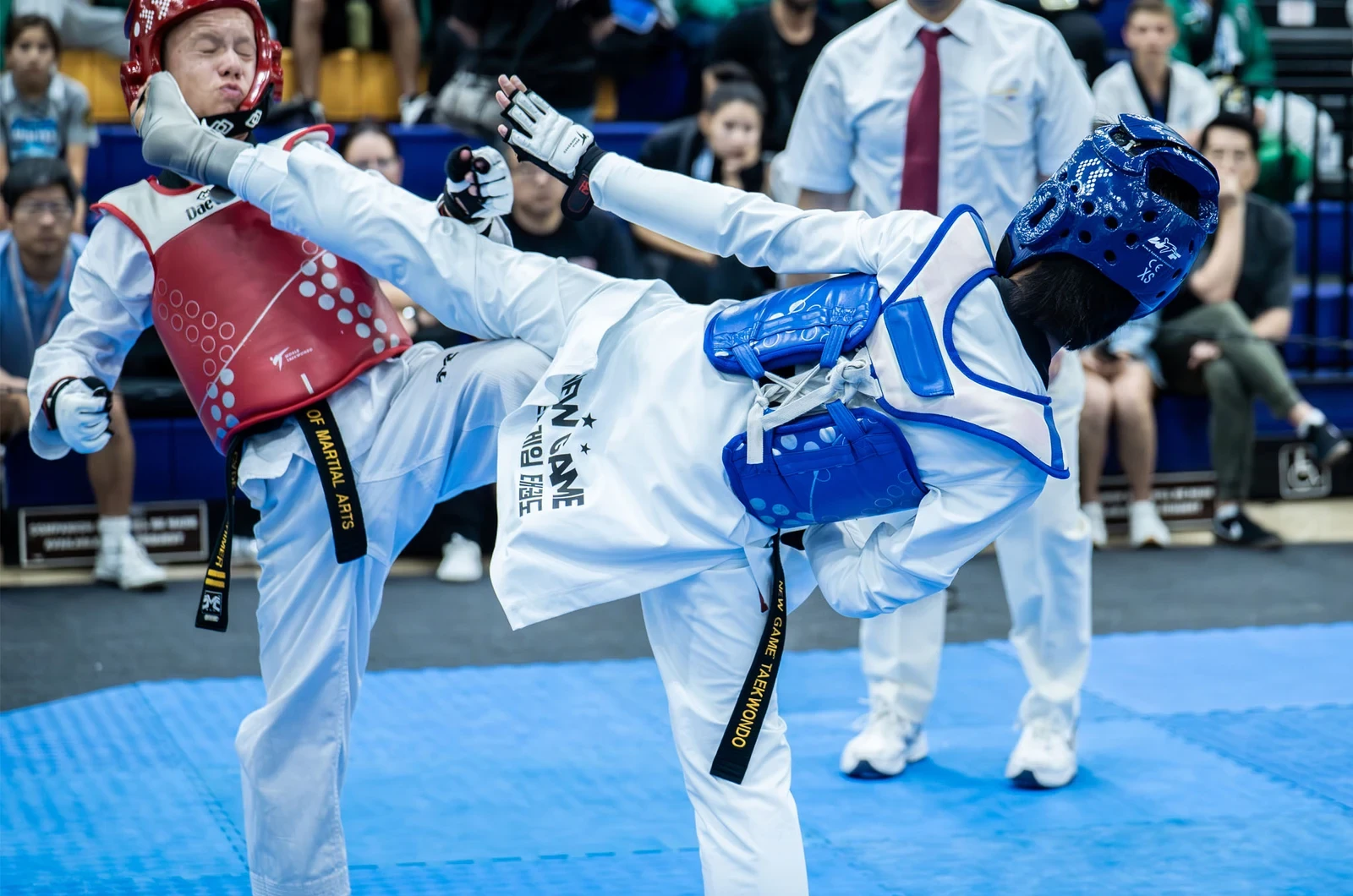 Child building confidence in martial arts